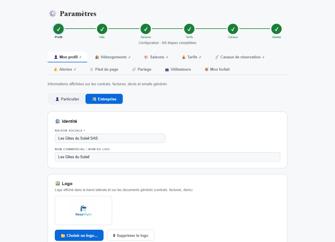 Profil entreprise ResaNight